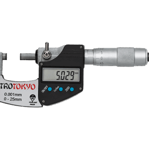 Micrômetro Externo Digital 0-25mm/0,001mm (Milesimal) - Nível de Proteção IP65 - (MTK-4272) - Certificado de Calibração  RBC/INMETRO