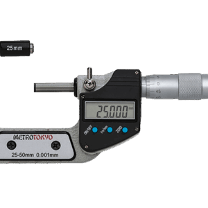 Micrômetro Externo Digital 25-50mm/0,001mm (Milesimal) - Nível de Proteção IP65 - (MTK-4273) - Certificado de Calibração RBC/INMETRO