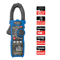 Alicate Amperímetro 1000A AC DC CAT III Minipa ET-3810C - Certificado de Calibração RBC/INMETRO