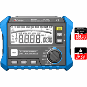 Megômetro Digital CAT III 1000V IP54 Minipa MI-2702 - Certificado de Calibração RBC/INMETRO