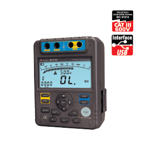Megômetro CATIII 600V/ Tensão de Teste (DC) até 5kV e Interface Minipa MI-2705 - Certificado de Calibração  RBC/INMETRO