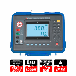 Megômetro Digital voltímetro DC/AC Data Hold Cat III 300V 10.000 contagens Minipa MI-2710 - Certificado de Calibração RBC/INMETRO