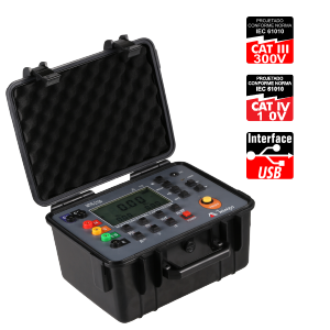 Terrômetro digital multifunção LCD 4 dígitos CAT III 300V CAT IV 150V Minipa MTR-2100  - Certificado de Calibração Rastreável RBC/INMETRO